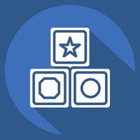 Icon Block. related to Kindergarten symbol. long shadow style. design editable vector