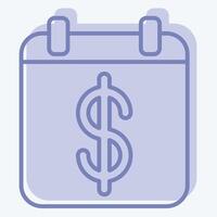 Icon Savings Calendar. related to Savings symbol. two tone style. design editable vector