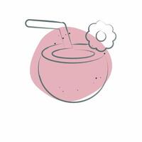 Icon Coconut. related to Summer symbol. Color Spot Style. design editable vector