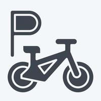 Icon Bike Parking. related to Parking symbol. glyph style. design editable vector
