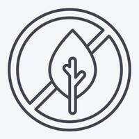 Icon No Tabacco. related to Vape symbol. line style. design editable vector