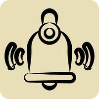 Icon Ring Bell. related to Kindergarten symbol. hand drawn style. design editable vector