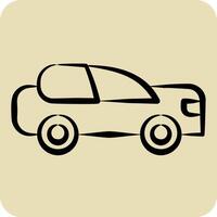 Icon Car. related to Parking symbol. hand drawn style. design editable vector