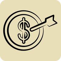 Icon Saving Goal. related to Savings symbol. hand drawn style. design editable vector