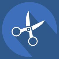 Icon Scissor. related to Kindergarten symbol. long shadow style. design editable vector