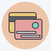 Icon Credit Card. related to Parking symbol. color mate style. design editable vector