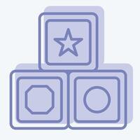 Icon Block. related to Kindergarten symbol. two tone style. design editable vector