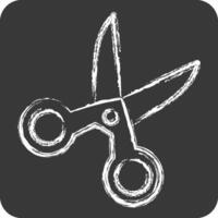 Icon Scissor. related to Kindergarten symbol. chalk Style. design editable vector