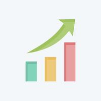 Icon Growth Chart. related to Savings symbol. flat style. design editable vector