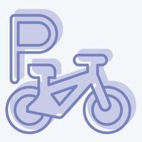 Icon Bike Parking. related to Parking symbol. two tone style. design editable vector