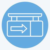Icon Exit. related to Parking symbol. blue eyes style. design editable vector