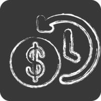 Icon Time Saved. related to Savings symbol. chalk Style. design editable vector