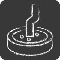 Icon Cigarette Stub. related to Smoking symbol. chalk Style. design editable vector