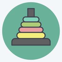 Icon Ring Toss. related to Kindergarten symbol. color mate style. design editable vector