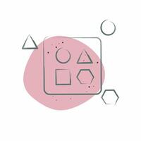 Icon Toy Shape. related to Kindergarten symbol. Color Spot Style. design editable vector
