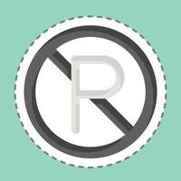 Sticker line cut No Parking. related to Parking symbol. design editable vector