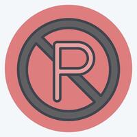 Icon No Parking. related to Parking symbol. color mate style. design editable vector