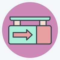 Icon Exit. related to Parking symbol. color mate style. design editable vector