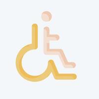 Icon Disabled. related to Parking symbol. flat style. design editable vector