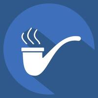 Icon Pipe. related to Smoking symbol. long shadow style. design editable vector