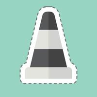Sticker line cut Traffic Cone. related to Parking symbol. design editable vector
