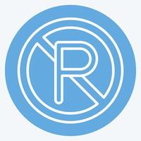 Icon No Parking. related to Parking symbol. blue eyes style. design editable vector