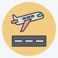 Icon To Take Off. related to Travel symbol. color mate style. design editable vector
