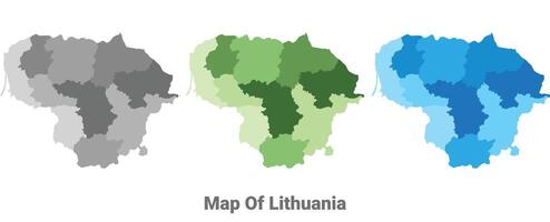 Lithuania country map in different colors vector