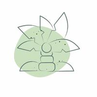 Icon Palm. related to Summer symbol. Color Spot Style. design editable vector