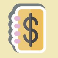 Sticker Passbook. related to Savings symbol. design editable vector