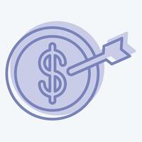 Icon Saving Goal. related to Savings symbol. two tone style. design editable vector