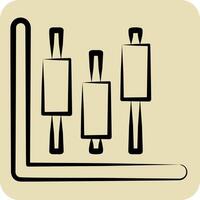 Icon Stock Invesment. related to Savings symbol. hand drawn style. design editable vector