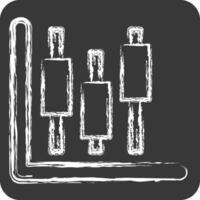Icon Stock Invesment. related to Savings symbol. chalk Style. design editable vector