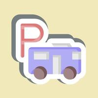 Sticker Bus Parking. related to Parking symbol. design editable vector