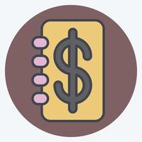Icon Passbook. related to Savings symbol. color mate style. design editable vector
