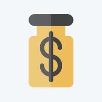 Icon Money Jar. related to Savings symbol. flat style. design editable vector