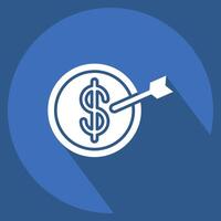 Icon Saving Goal. related to Savings symbol. long shadow style. design editable vector
