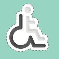 Sticker line cut Disabled. related to Parking symbol. design editable vector