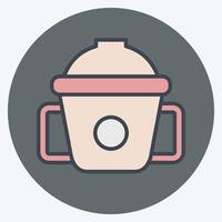 Icon Milk Bottle. related to Kindergarten symbol. color mate style. design editable vector