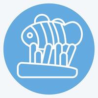 Icon Clown Fish. related to Summer symbol. blue eyes style. design editable vector