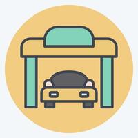 Icon Garage. related to Parking symbol. color mate style. design editable vector