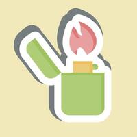 Sticker Lighter. related to Smoking symbol. design editable vector