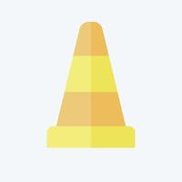 Icon Traffic Cone. related to Parking symbol. flat style. design editable vector