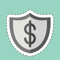 Sticker line cut Financial Security. related to Savings symbol. design editable vector