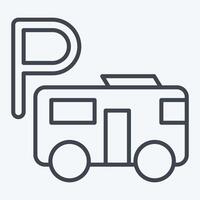 Icon Bus Parking. related to Parking symbol. line style. design editable vector