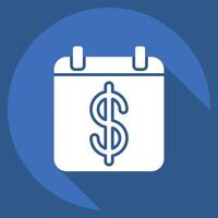 Icon Savings Calendar. related to Savings symbol. long shadow style. design editable vector