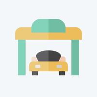 Icon Garage. related to Parking symbol. flat style. design editable vector