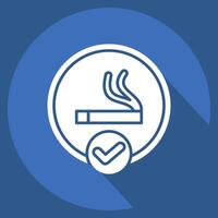 Icon Smoking Area. related to Smoking symbol. long shadow style. design editable vector