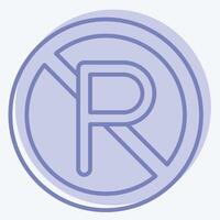 Icon No Parking. related to Parking symbol. two tone style. design editable vector