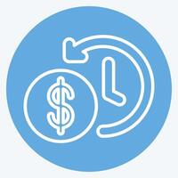 Icon Time Saved. related to Savings symbol. blue eyes style. design editable vector
